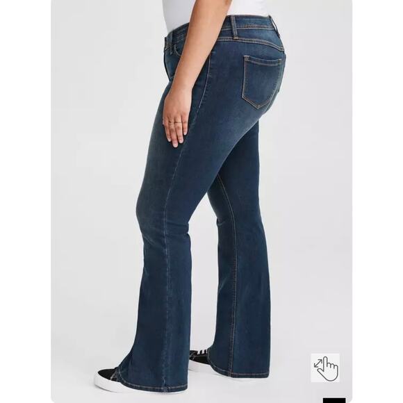 Torrid luxe slim boot jeans dark wash denim flare mid rise plus size 20R - Picture 3 of 12